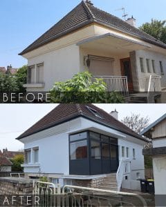 veranda entree avant / après