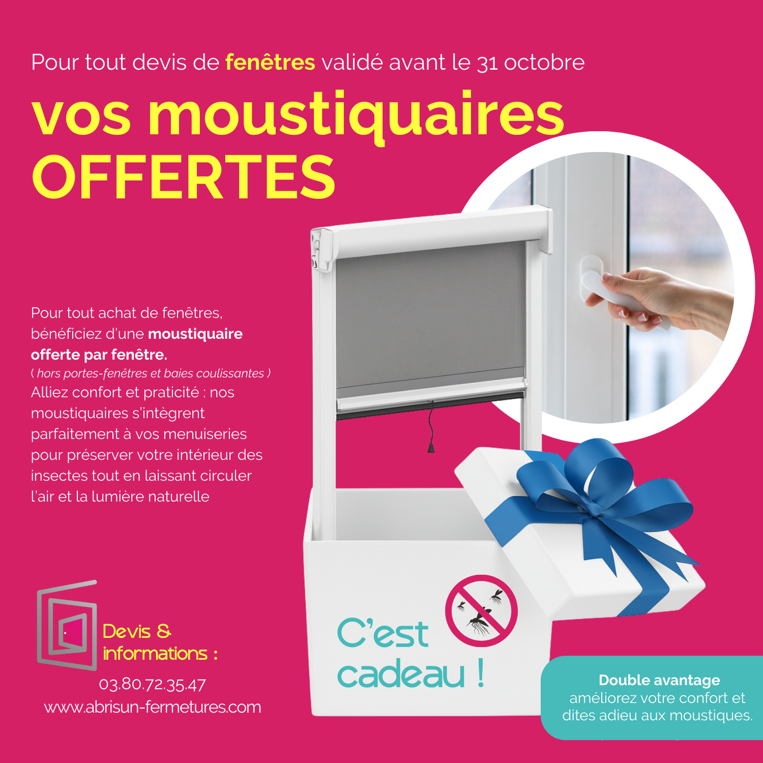 moustiquaires offertes pour tout fenêtre posée
