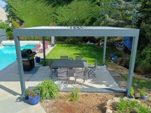 Pergola bioclimatqiue posée à Corcelles les Citeaux